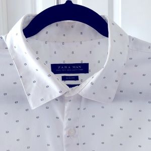 💥👕💥 Zara Man Textured Long sleeve button up, slim fit shirt